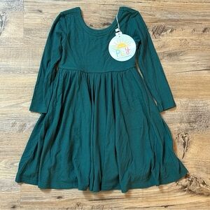Little Sleepies Emerald Ribbed Dress